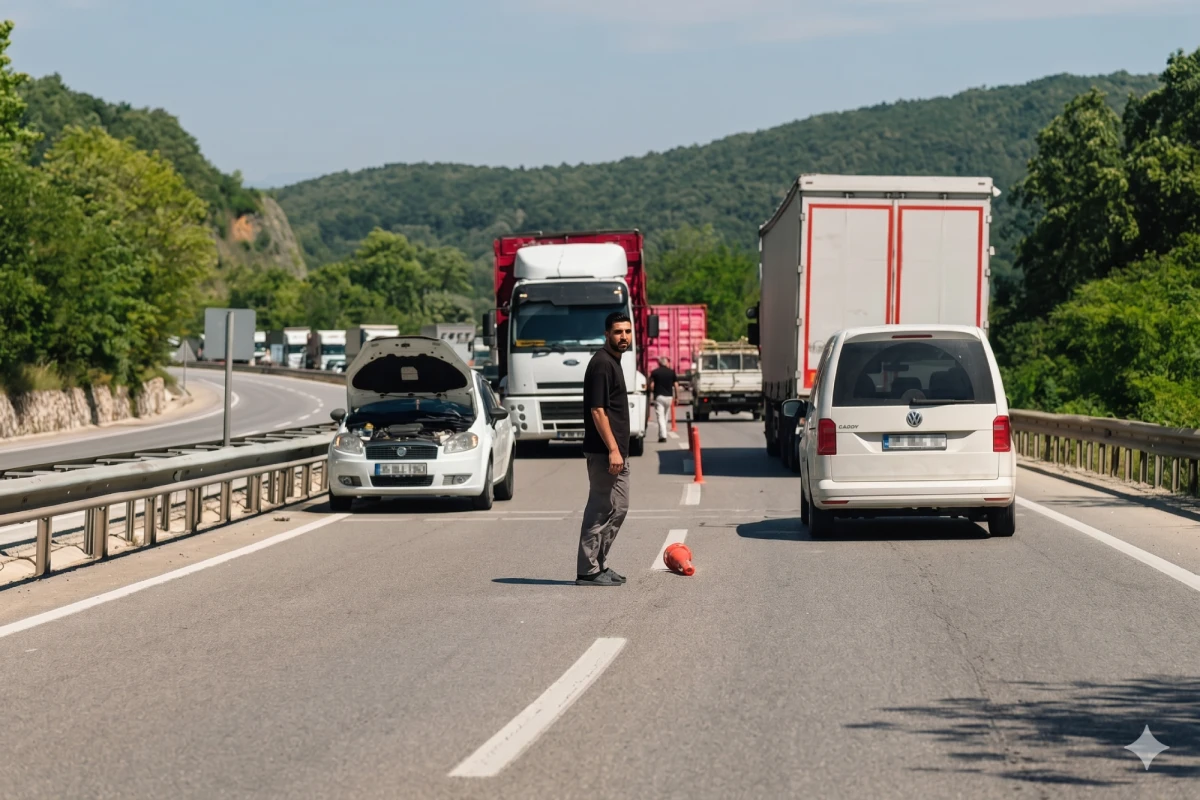 ARA&Ccedil; ARIZALANINCA 1 KM&rsquo;LİK KUYRUK OLUŞTU