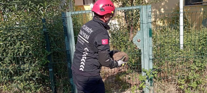 BAH&Ccedil;E KAPISINA SIKIŞAN KİRPİ KURTARILDI