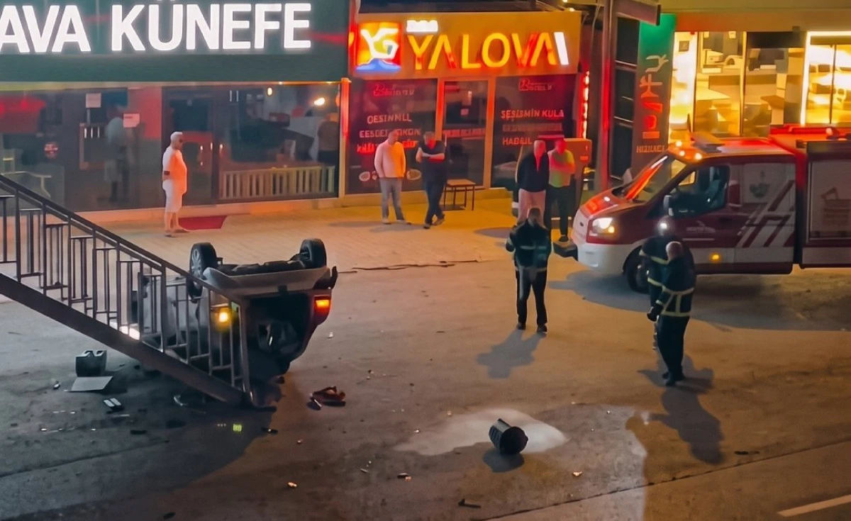 &Ccedil;İFTLİKK&Ouml;Y'DE OTOMOBİL TAKLA ATTI