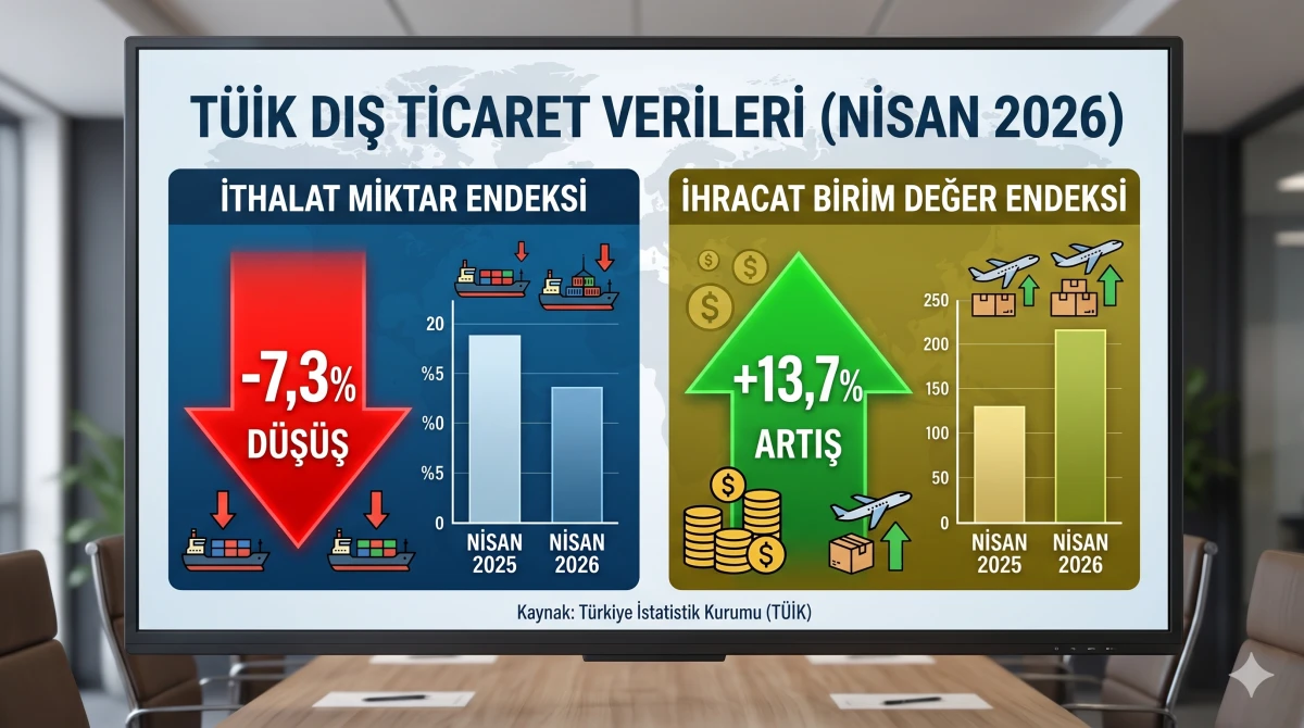 İTHALAT Y&Uuml;ZDE 7,3 AZALDI