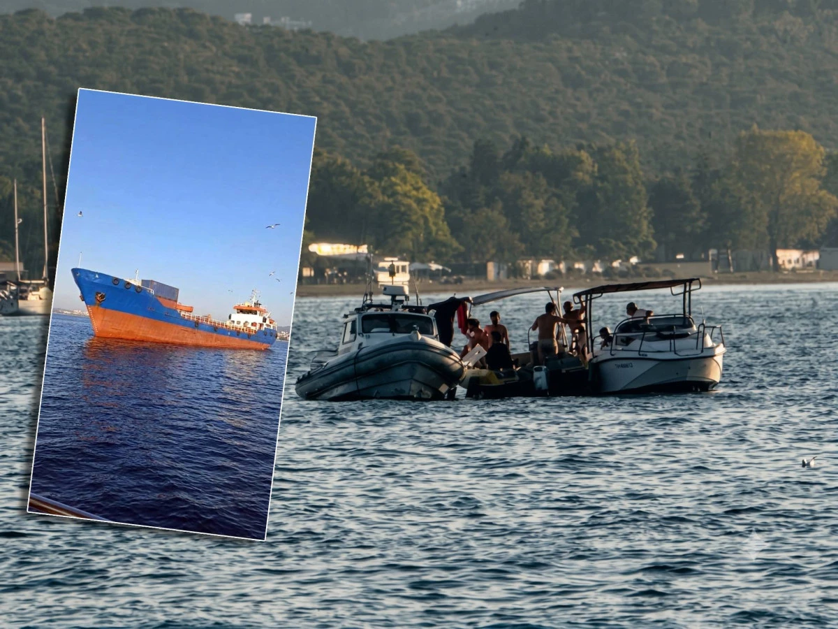 YALOVA&rsquo;DA Y&Uuml;K GEMİSİ BALIK&Ccedil;I TEKNESİNE &Ccedil;ARPTI