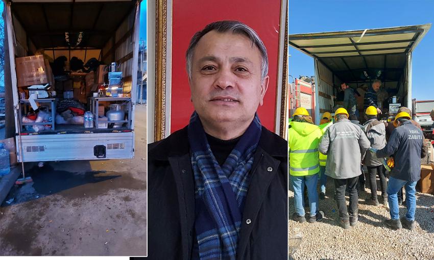 ARACINI SATTI DEPREMZEDELERİN YARDIMINA KOŞTU
