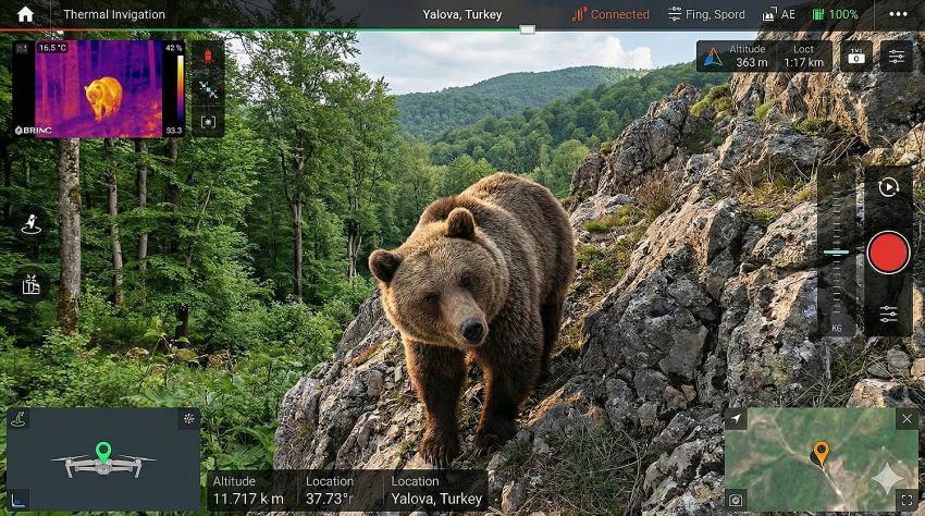 MAHSUR KALAN KEÇİ İHBARINDAN BOZ AYI ÇIKTI