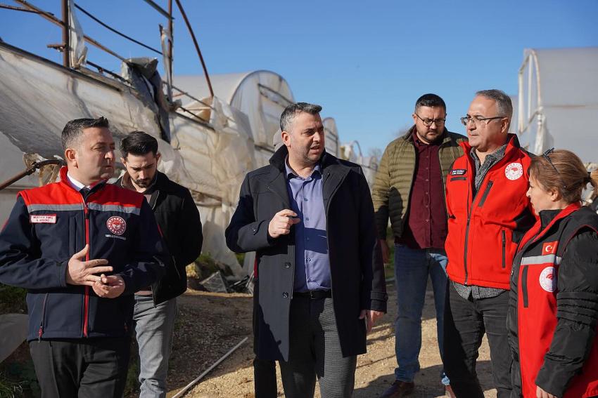 İLMEÇ ZARAR GÖREN SERALARDA İNCELEME YAPTI