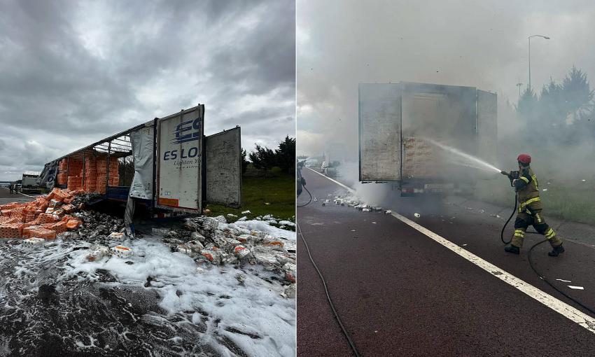 KAĞIT YÜKLÜ TIR YANDI