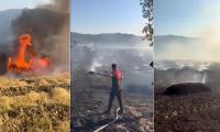 TARLADA BAŞLAYAN YANGIN SAMAN BALYALARINA SIÇRADI