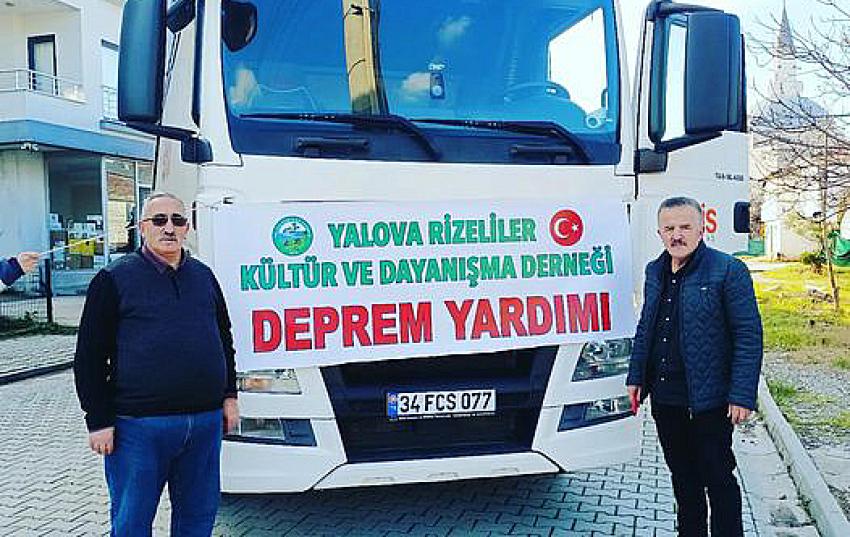 RİZELİLER 1 TIR YARDIM MALZEMESİ GÖNDERDİ