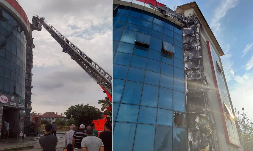 SUBAŞI'NDA İŞ MERKEZİNDE YANGIN