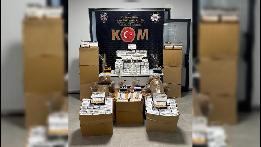 YALOVA POLİSİNDEN KAÇAK SİGARA OPERASYONU